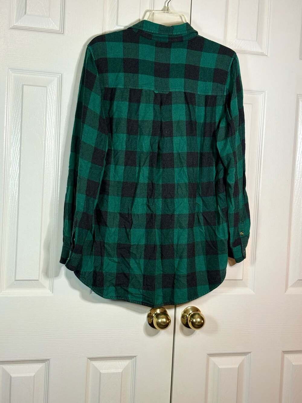 American Eagle Outfitters Green Black Plaid Boyfriend Fit Flannel Shirt XL - Picture 9 of 9